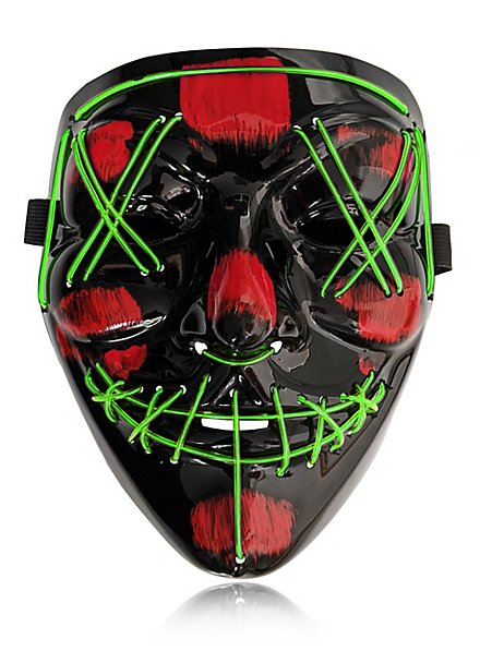 Halloween LED Maske Neon-Grøn