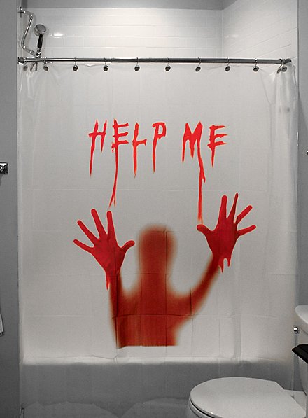 Halloween Shower Curtain Help Me