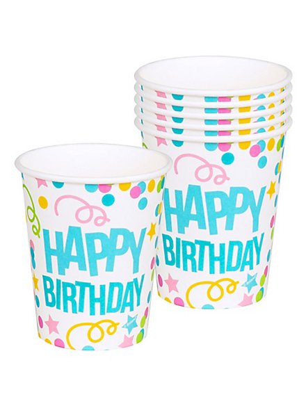 Happy Birthday paper cups 6 pieces