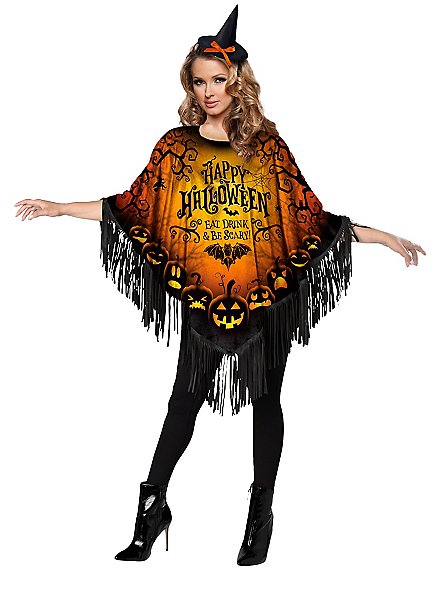 Happy Halloween Poncho Kostume