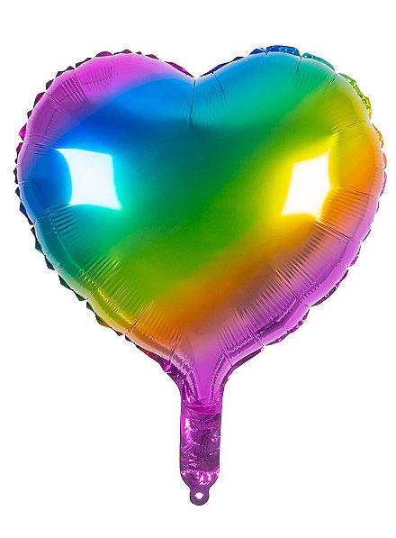 Hart folieballon regenboog