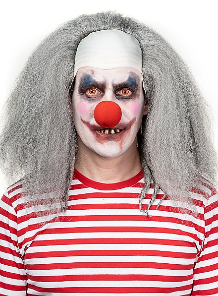 Horror clown wig gray