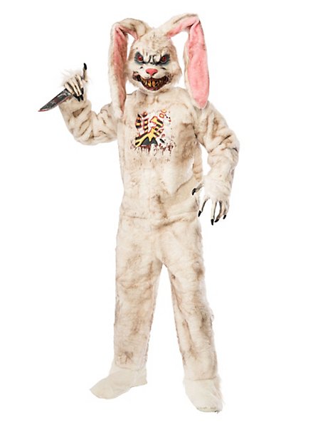 Herren Kostüm böser weißer Hase mit Maske Halloween SMI 