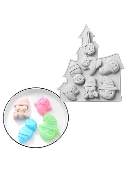 Horror House figures silicone mould for ice cubes and for baking 7-grid