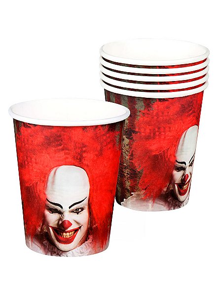 Horrorclown paper cup 6 pieces