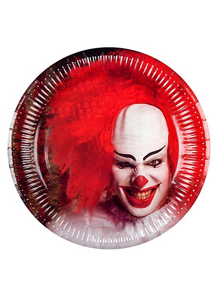 Horrorclown paper plate 6 pieces