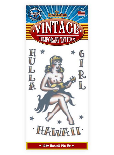 Hula Girl Vintage Klebe-Tattoo