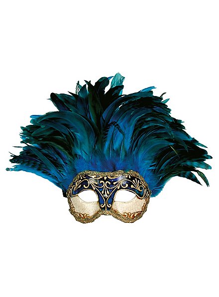 Incas Colombina Stucco craquele blu - Venetian Mask