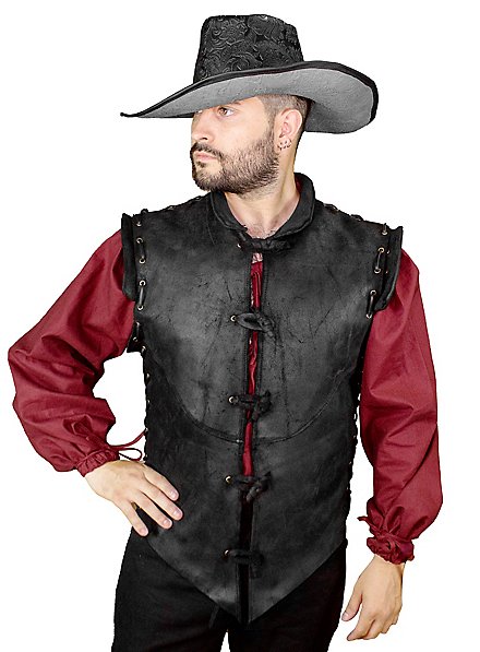Jerkin en cuir - Diego noir