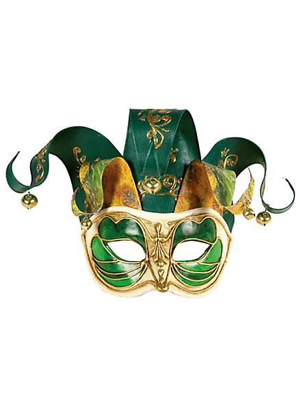 Jolly Colombina Monica verde bianco - Venetian Mask