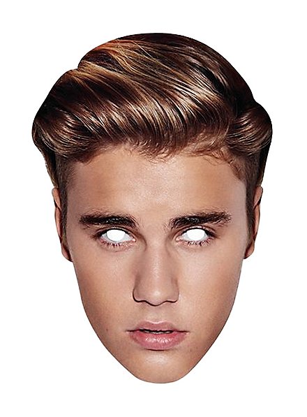 Justin Bieber cardboard mask