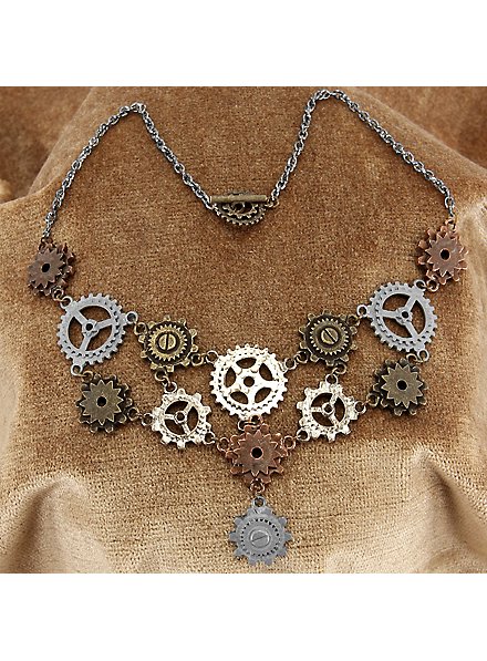 Kit de bijoux Roues dentées steampunk avec boucles d'oreille et collier
