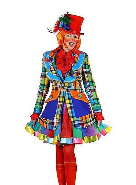 Knallbunt karierte Clownsjacke für Frauen