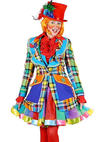 Knallbunt karierte Clownsjacke für Frauen