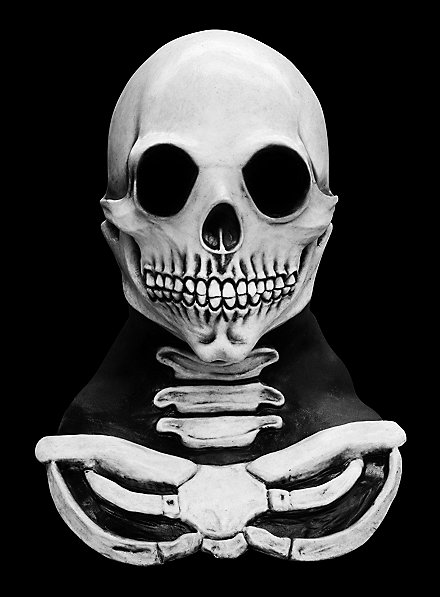 Knochenmann grau Maske aus Latex