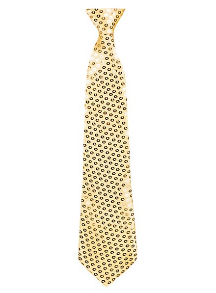 Krawatte Pailletten gold