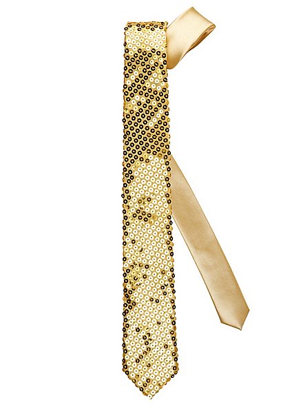 Krawatte Pailletten gold