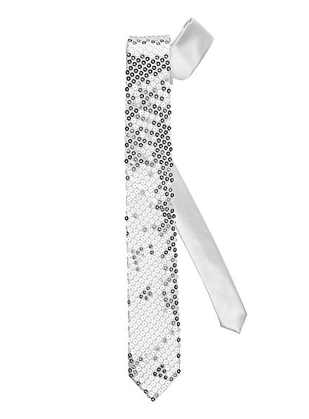 Krawatte Pailletten silber