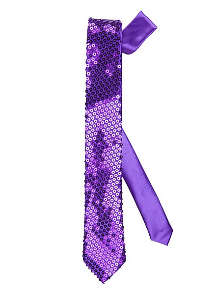 Krawatte Pailletten violett