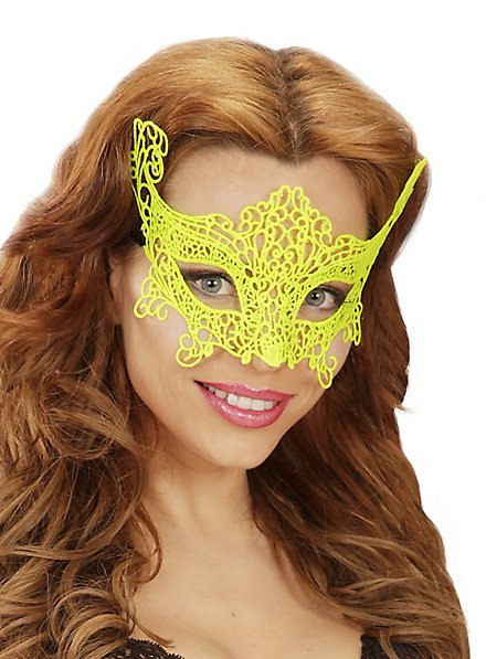 Lace mask neon-yellow