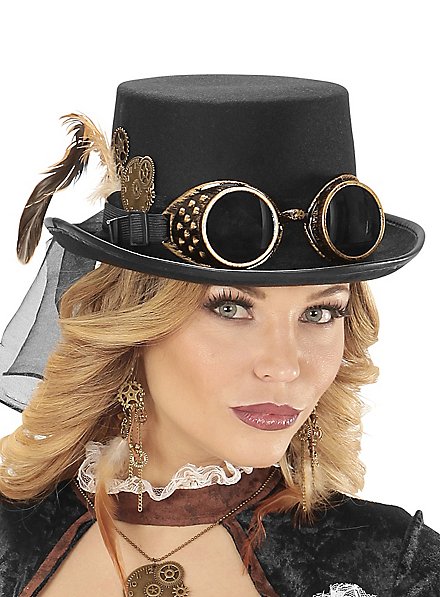 Lage Steampunk Hoge Hoed Met Bril