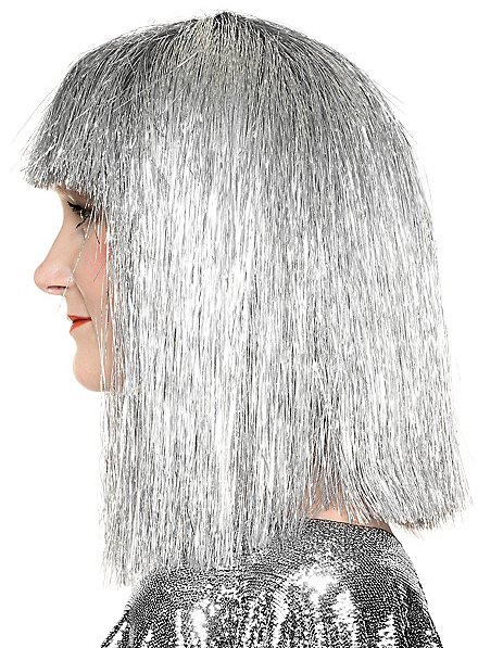 Starlight Perücke Silber – Glitzernde Bob-Perücke Mit Pony Für Cosplay & Party