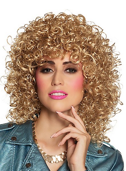 Lange Dauerwellen Perücke blond