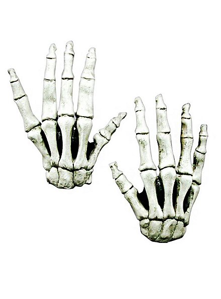 Langfinger Skeletthände weiß aus Latex
