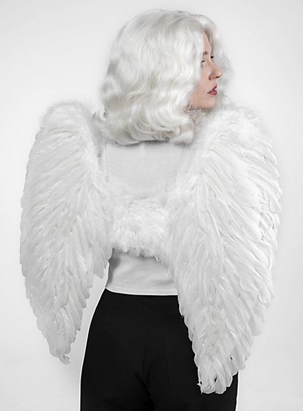 Large white feather wings
