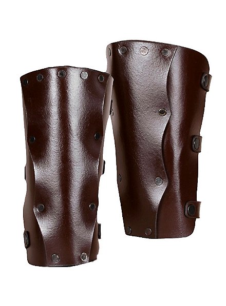 Leather Leg Guards Assassin brown 