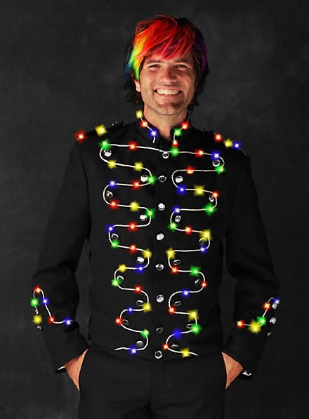 LED jacket with silver trimming for men