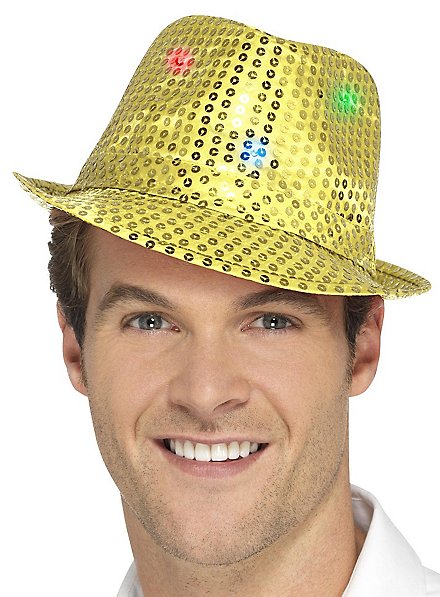 LED sequin hat gold