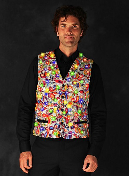 LED vest for men silver