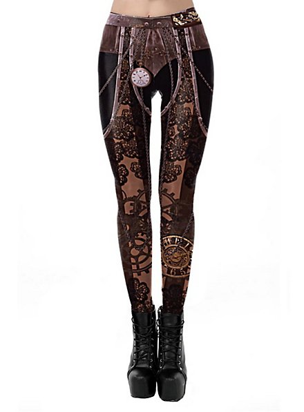 Leggings con stampa steampunk