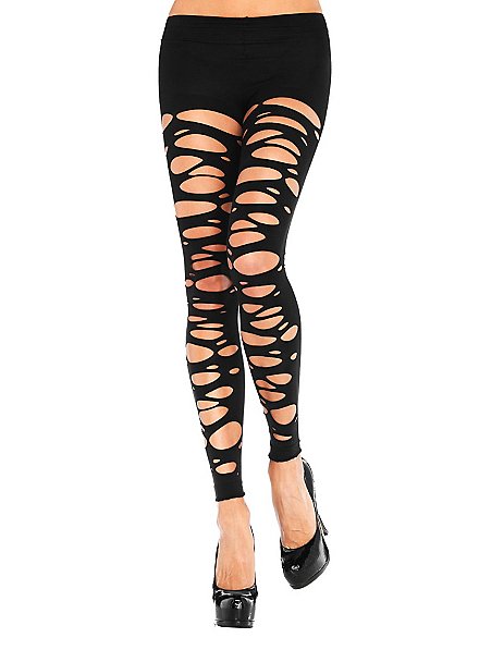 Leggings Med Huller Sort