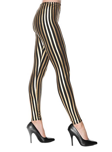 Leggings striped black-gold