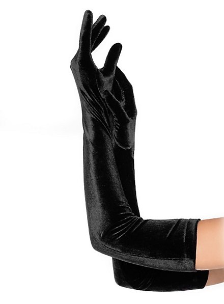 Long Velvet Gloves black 