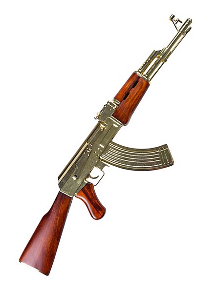 Machine Gun Kalashnikov AK47 gold-plated deco gun