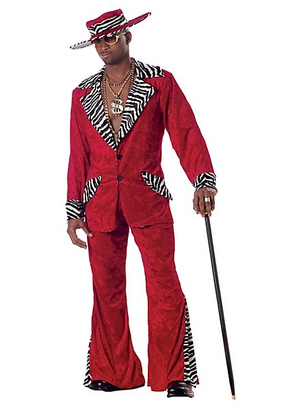 Macho Pimp Kostume Rød