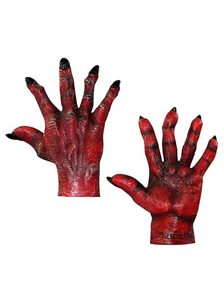 Mains de démon rouges