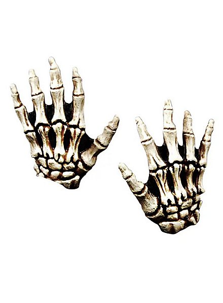 Mains de squelette pour enfant couleur os en latex