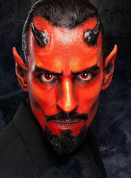 Teufel Delux Halbmaske Hölle Halloween Schminke Satan 