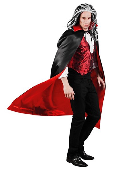 Mantello da vampiro reversibile nero e rosso
