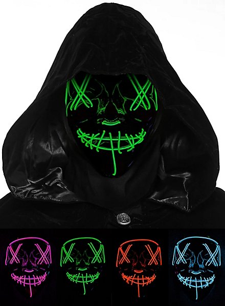 Mantello del costume di The Purge con maschera a LED