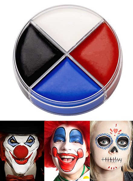 Maquillaje En Crema Negro-Blanco-Azul-Rojo Payaso Make-Up 15ml
