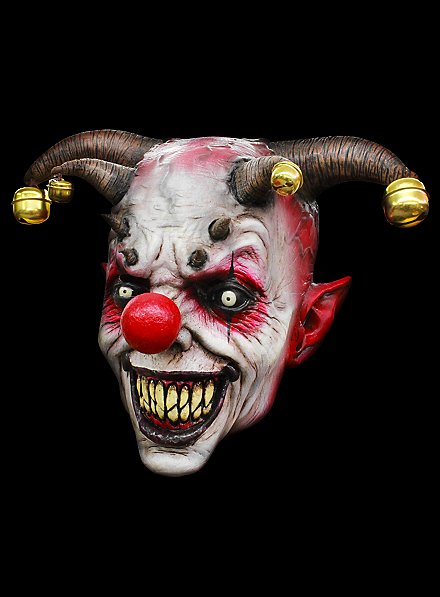 Maschera da clown Joker con le corna