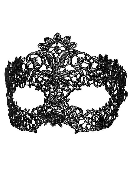 Maschera in pizzo nero floreale