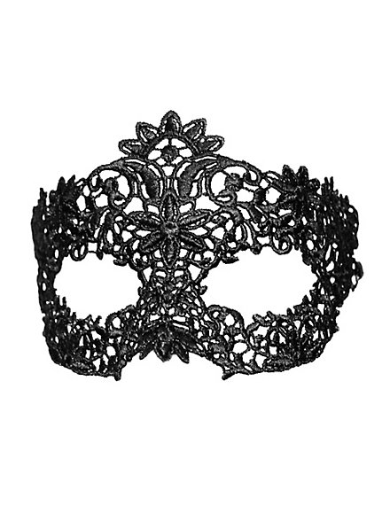 Maschera in pizzo nero floreale