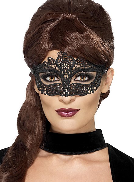 Maschera in pizzo veneziano nero