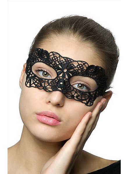 Maschera per occhi in pizzo nero a fiori